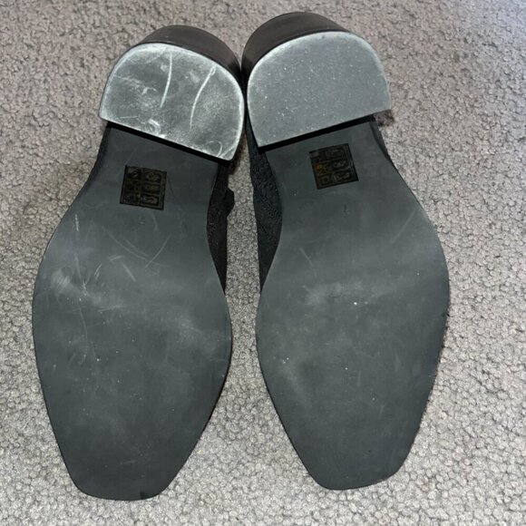 Jeffrey Campbell Rosee Western Ankle Square Toe Boots, Black Suede Snake Size 7 - Picture 4 of 9